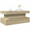 vidaXL Table basse avec lumi&egrave;res LED ch&ecirc;ne sonoma 90x50x40 cm