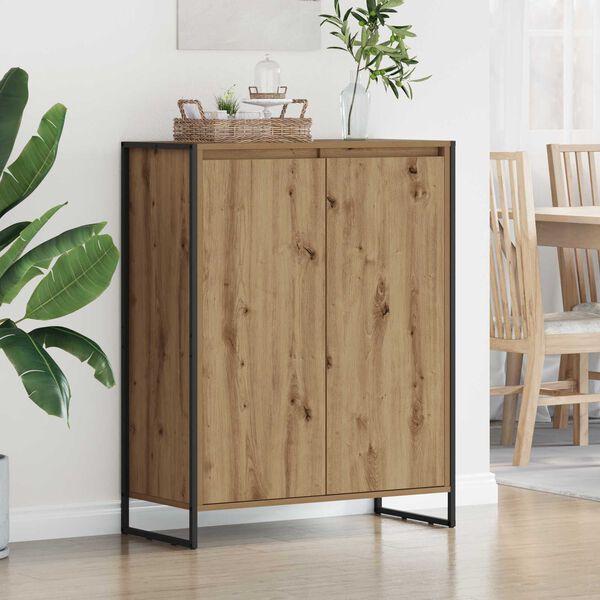 vidaXL Cabinet &agrave; chaussures avec porte Ch&ecirc;ne artisan 79 x 36 x 100 cm