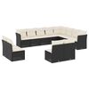 vidaXL Salon de jardin 12 pcs avec coussins noir r&eacute;sine tress&eacute;e