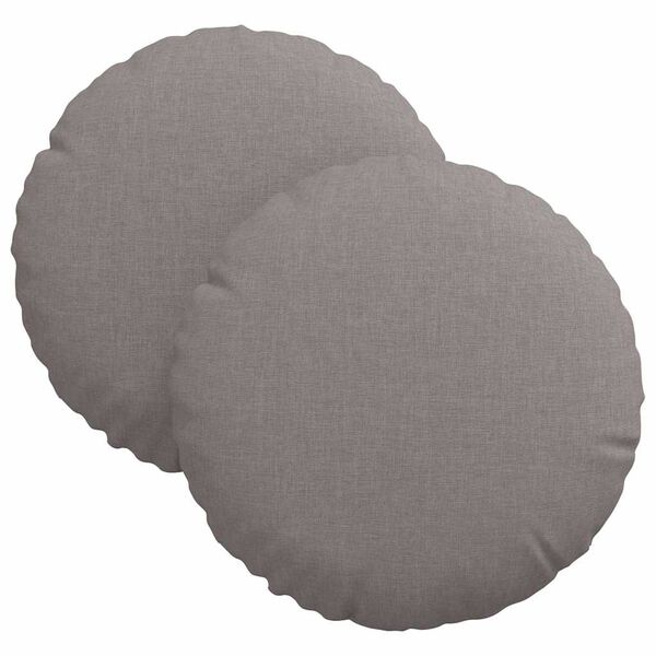 vidaXL Coussins de si&egrave;ge 2 pcs Taupe &Oslash;30 x 13 cm tissu