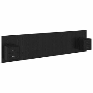 vidaXL T&ecirc;te de lit avec armoire 3 pcs Ch&ecirc;ne noir Bois d'ing&eacute;nierie