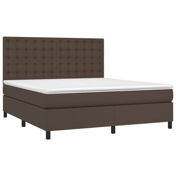 vidaXL Sommier &agrave; lattes de lit avec matelas Marron 180x200 cm