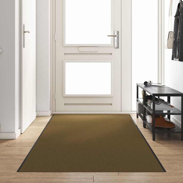vidaXL Tapis d'entrée Marron et Noir 120 x 350 cm Polyamide et PVC