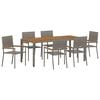 vidaXL Ensemble de salle &agrave; manger pour jardin 7 pc Gris polyrotin