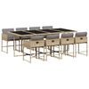 vidaXL Ensemble &agrave; manger de jardin et coussins 9 pcs m&eacute;lange beige