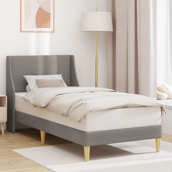 vidaXL Cadre de lit avec t&ecirc;te de lit Taupe 100 x 200 cm tissu