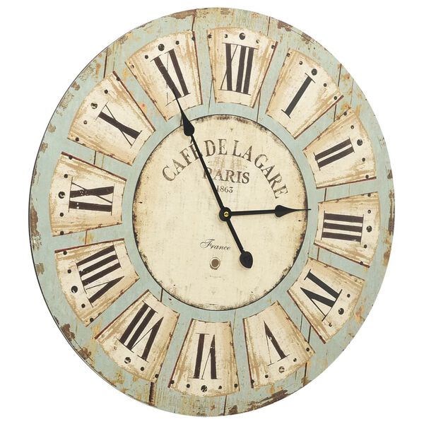 vidaXL Horloge murale Multicolore 60 cm MDF