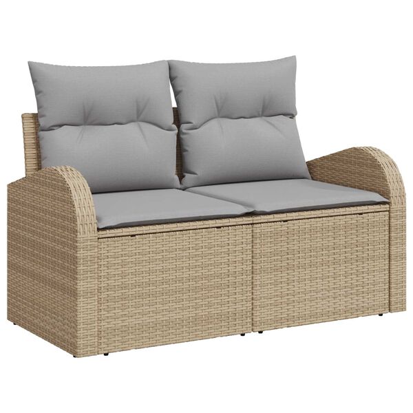 vidaXL Ensemble de Canap&eacute;s 4 pcs Beige et Gris clair polyrotin