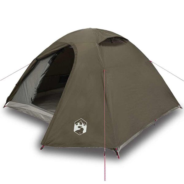 vidaXL Tente de camping &agrave; d&ocirc;me 3 personne marron imperm&eacute;able