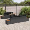 vidaXL Ensemble de canap&eacute; de jardin 8 pcs Noir Poly rotin