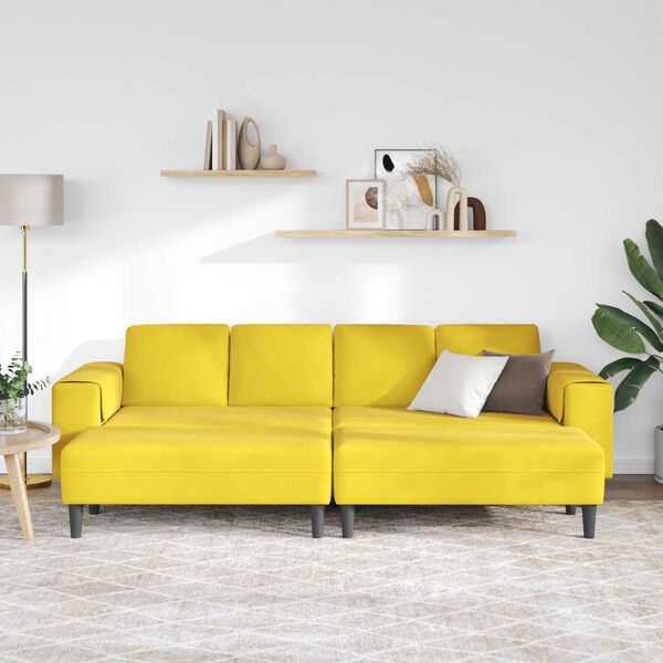 vidaXL Canap&eacute; de salon 3 pcs Jaune