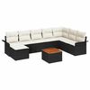 vidaXL Ensemble de canap&eacute; de jardin 9 pc Noir et Cr&egrave;me polyrotin