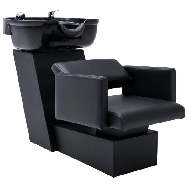 vidaXL Unit&eacute; de rin&ccedil;age de shampoing avec chaise de salon Similicuir