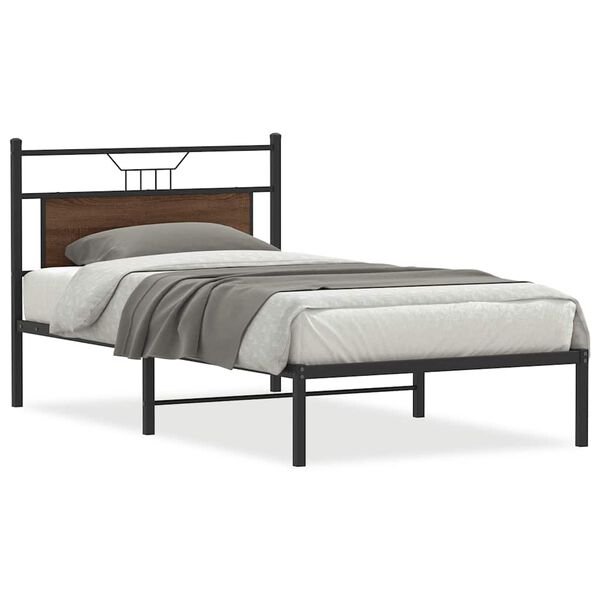 vidaXL Cadre de lit sans matelas ch&ecirc;ne marron 100x200 cm