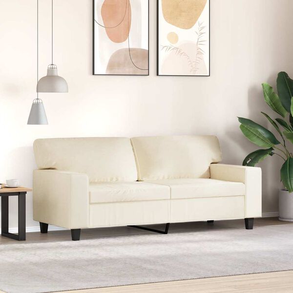 vidaXL Canap&eacute; &agrave; 2 places Cr&egrave;me 140 cm Similicuir
