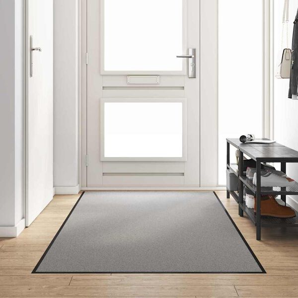 vidaXL Tapis d'entr&eacute;e Autre Gris et Noir 120 x 250 cm
