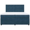 vidaXL Sommier &agrave; lattes de lit et matelas Bleu fonc&eacute; 200x200cm Velours