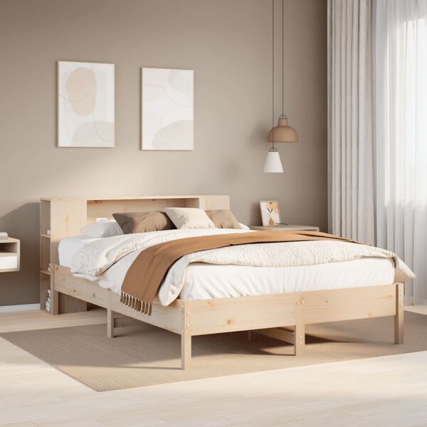 vidaXL Lit biblioth&egrave;que sans matelas 150x200 cm bois massif de pin