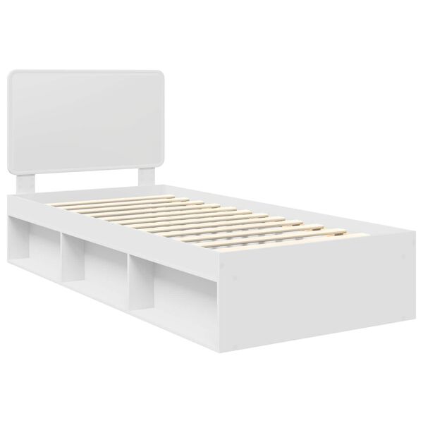 vidaXL Cadre de lit Blanc 75 x 190 cm Bois de pin massif