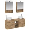 vidaXL Ensemble d'armoire de salle de bain 5 pcs Ch&ecirc;ne artisanal