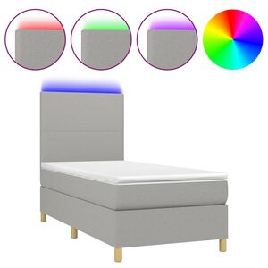 vidaXL Sommier &agrave; lattes de lit avec matelas et LED Gris clair 80x200cm