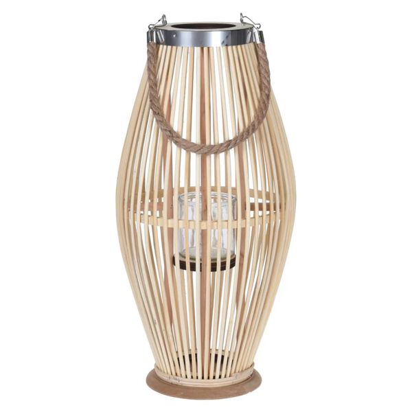 H&S Collection Lanterne 24x48 cm Bambou Naturel