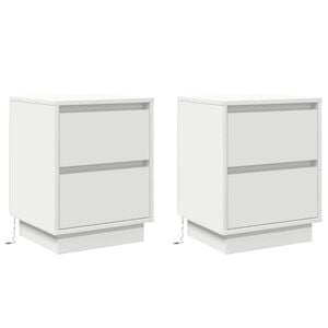 vidaXL Cabinet de chevet 2 pc Blanc 39 x 34,5 x 50 cm