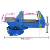 vidaXL &Eacute;tau d'&eacute;tabli bleu 200 mm fonte