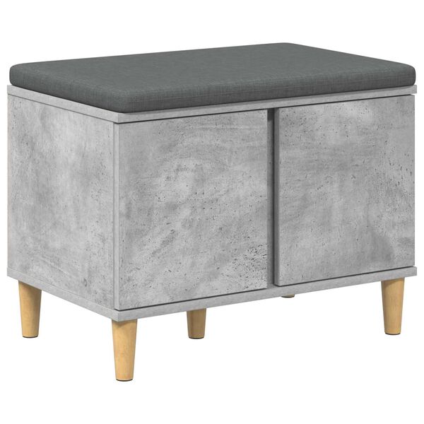vidaXL Banc d'entr&eacute;e avec coussin Gris b&eacute;ton 60 x 38 x 46 cm