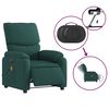 vidaXL Fauteuil de massage inclinable &eacute;lectrique Vert fonc&eacute; Tissu