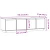 vidaXL Meuble TV Blanc 156x37x45 cm Bois de pin massif