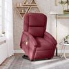 vidaXL Fauteuil inclinable de massage &eacute;lectrique Rouge bordeaux Tissu
