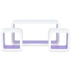 3 &Eacute;tag&egrave;res cubes murales et en MDF Blanc-Violet pour DVD/Livres