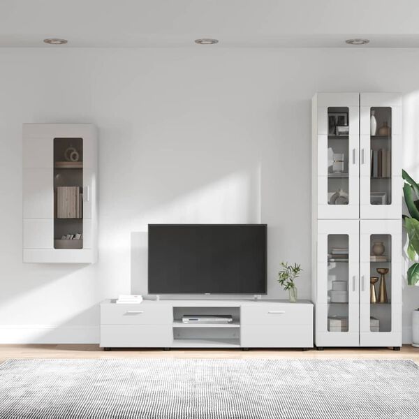 vidaXL Ensemble meuble TV avec tiroir Blanc Bois d'ing&eacute;nierie