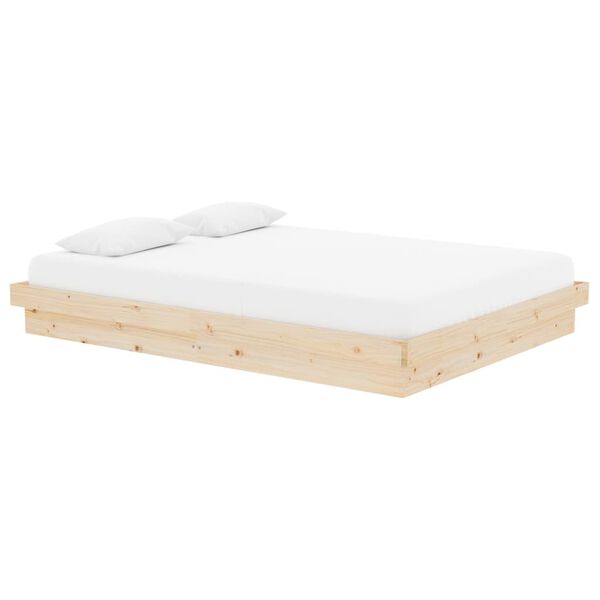 vidaXL Cadre de lit sans matelas bois massif 140x190 cm