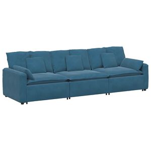 vidaXL Canap&eacute; modulable avec coussins bleus
