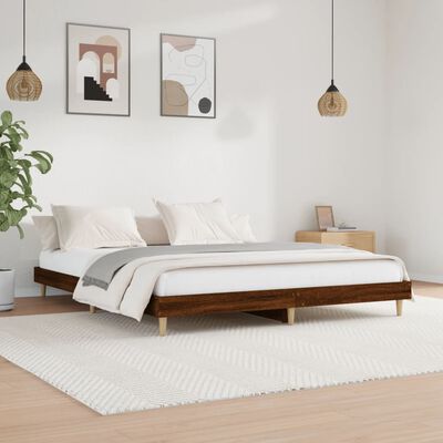 vidaXL Cadre de lit sans matelas chêne marron 200x200 cm