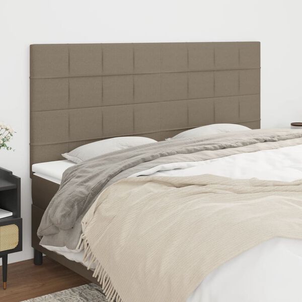 vidaXL T&ecirc;te de lit Taupe 200x5x118/128 cm Tissu