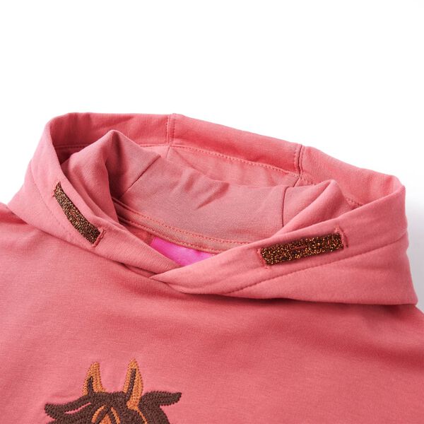 Sweat-shirt &agrave; capuche pour enfants rose ancien 116