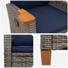 vidaXL Chaise inclinable avec plateau &agrave; th&eacute; 62 x 64 x 112 cm polyrotin