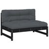 vidaXL Canap&eacute; central 120x80 cm noir bois de pin massif