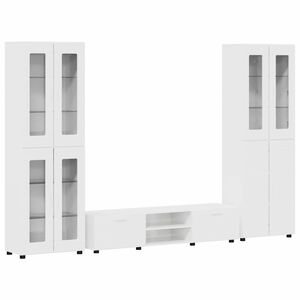 vidaXL Ensemble meuble TV FLORIN 3 pc Blanc brillant Bois d'ing&eacute;nierie