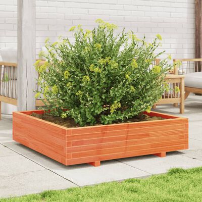 vidaXL Jardinière cire marron 100x100x26,5 cm bois de pin massif