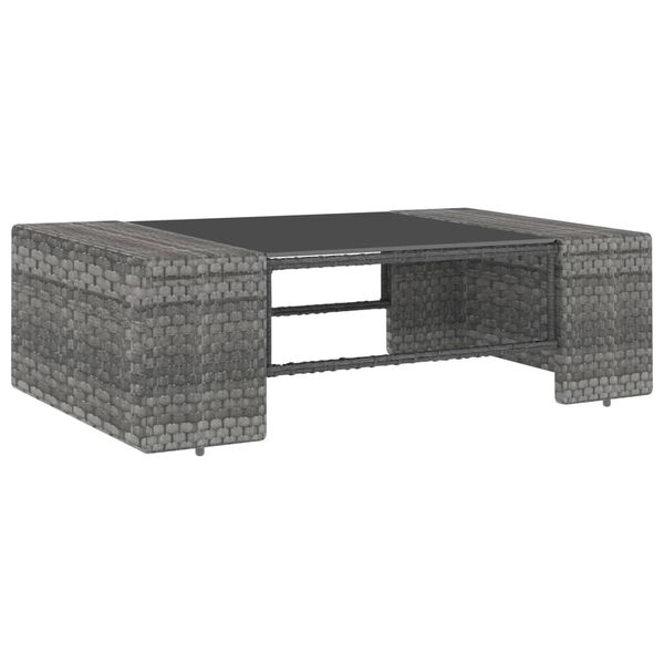 vidaXL Salon de jardin 5 pcs R&eacute;sine tress&eacute;e Gris