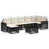 vidaXL Ensemble de canap&eacute; de jardin 8 pcs Noir et blanc cr&egrave;me