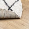 vidaXL Tapis shaggy &agrave; poils longs moderne cr&egrave;me et noir &Oslash; 100 cm