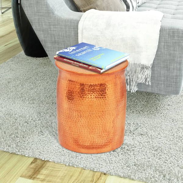 vidaXL Table basse/tabouret martel&eacute; en aluminium Couleur laiton/cuivre