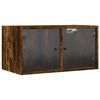 vidaXL Armoire murale avec portes en verre ch&ecirc;ne fum&eacute; 68,5x37x35 cm