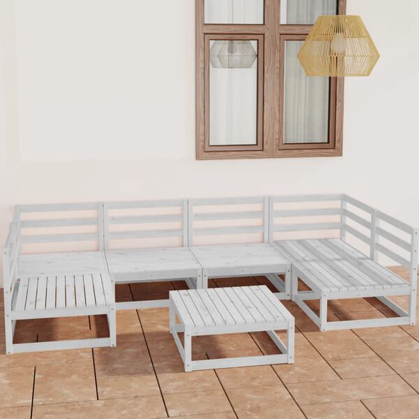 vidaXL Salon de jardin 7 pcs bois de pin massif