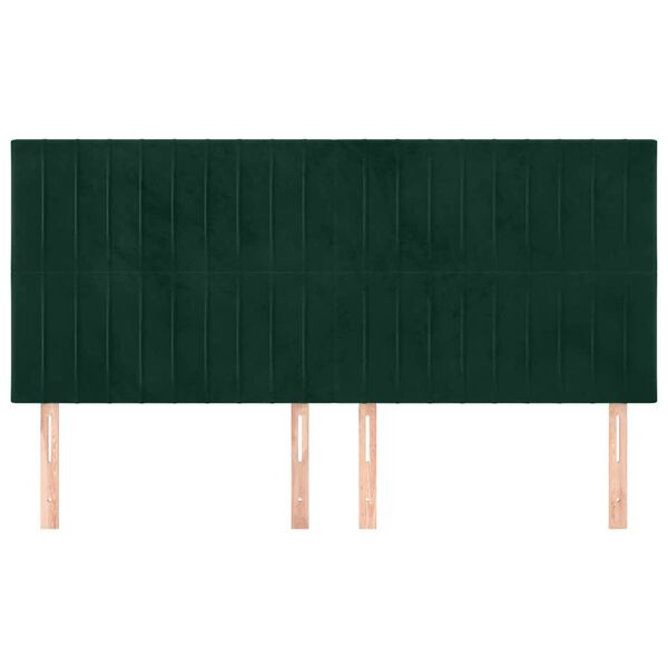 vidaXL T&ecirc;te de lit Vert fonc&eacute; 180x5x118/128 cm Velours